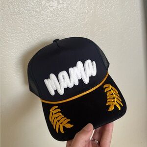 Black and Gold 'Mama' Trucker Hat